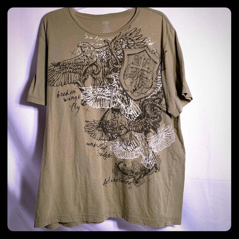 Nobo men’s XL tee, super graphic shield & cross ☦️